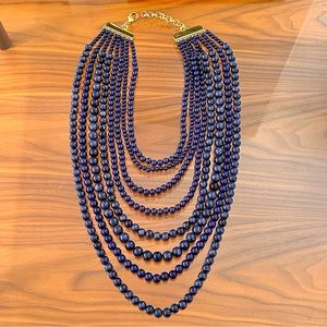 8 Strand Blue Beaded Necklace